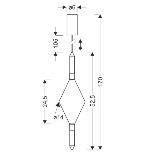 VITA lampa wisząca czarny 7,5W LED 2700K klosz bezbarwny