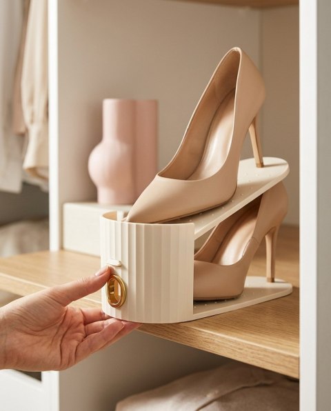 Zestaw 3 wkładek do szafy na buty SHP EASY beżowy