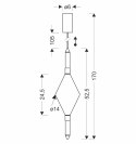 VITA lampa wisząca czarny 7,5W LED 2700K klosz bezbarwny