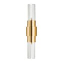 Lampa ścienna GLOW 46 cm - kinkiet złoty, szkło ryflowane