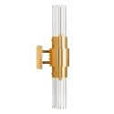 Lampa ścienna GLOW 46 cm - kinkiet złoty, szkło ryflowane