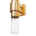 Lampa ścienna GLOW 46 cm - kinkiet złoty, szkło ryflowane