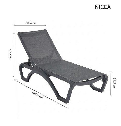Leżak ogrodowy NICEA czarny