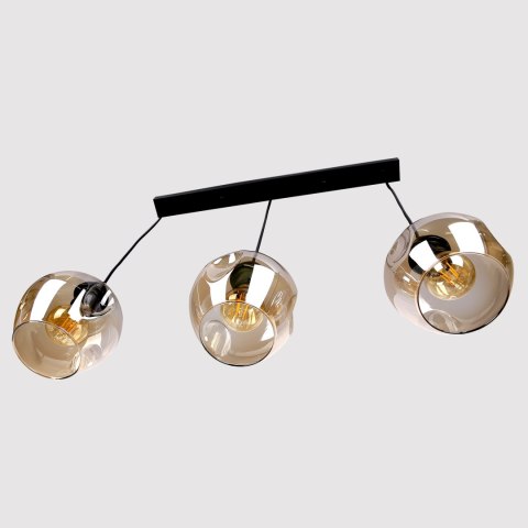 Aspa lampa wisząca czarny 3x40w e27 klosz brązowy