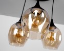 Aspa lampa wisząca czarny talerz 3x40w e27 klosz brązowy