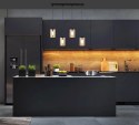 Bistro lampa wisząca czarny 4x40w e27 klosz brązowy