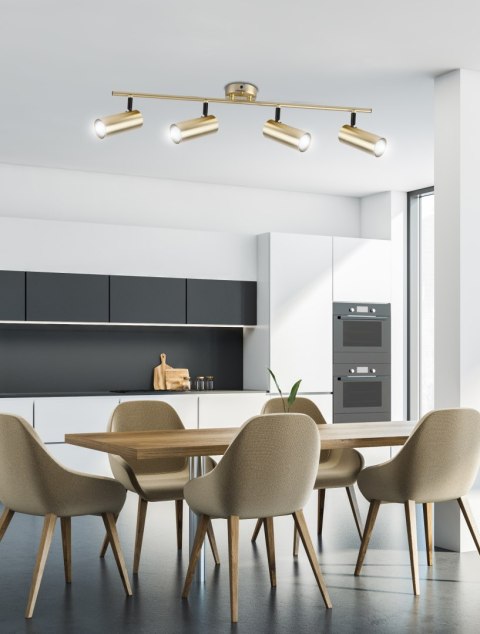 Colly lampa sufitowa mosiądz 4x15w gu10 klosz mosiądz
