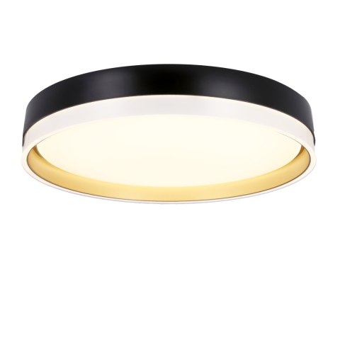 Florida lampa sufitowa plafon biało złoty+czarny 24w led 38 cm klosz biały