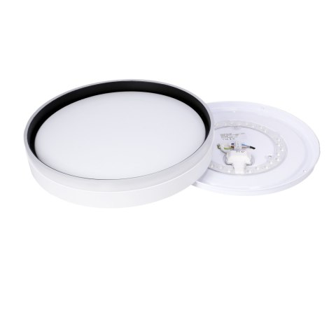 Florida lampa sufitowa plafon biały+czarny 24w led 39 cm klosz biały