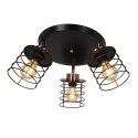 Glob lampa sufitowa plafon czarny+złoty 3x40w e27 klosz czarny