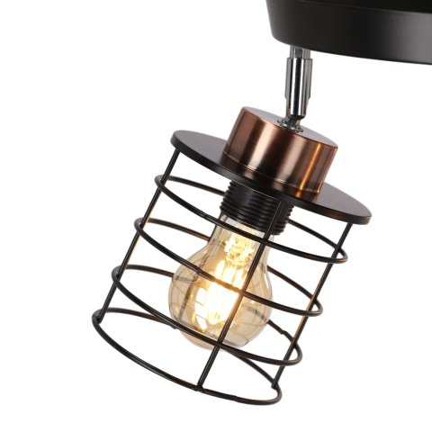 Glob lampa sufitowa plafon czarny+złoty 3x40w e27 klosz czarny