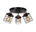 Glob lampa sufitowa plafon czarny+złoty 3x40w e27 klosz czarny