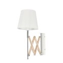 Lampa kinkiet Mito chrom 1X40W E27 abażur biały