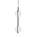 Lampa wisząca CORDEL elegancka - czarna z białymi kloszami kulkami - nowoczesne oświetlenie salonu 2x G9 LED
