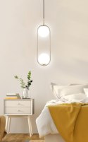 Lampa wisząca CORDEL elegancka - złoty mosiądz z białymi kloszami kulkami - nowoczesne oświetlenie salonu 2x G9 LED