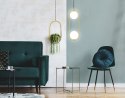 Lampa wisząca CORDEL elegancka - złoty mosiądz z białymi kloszami kulkami - nowoczesne oświetlenie salonu 2x G9 LED