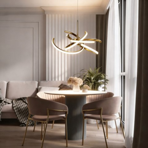 Light Prestige Lampa wisząca Spider 48 cm złota LED CCT