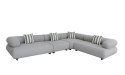 MaMaison sofa narożna ogrodowa ALEXANDER 4 szara (poduszki i pokrowiec w zestawie)