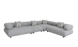 MaMaison sofa narożna ogrodowa ALEXANDER 4 szara (poduszki i pokrowiec w zestawie)