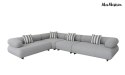 MaMaison sofa narożna ogrodowa ALEXANDER 4 szara (poduszki i pokrowiec w zestawie)