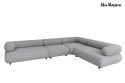 MaMaison sofa narożna ogrodowa ALEXANDER 4 szara (poduszki i pokrowiec w zestawie)