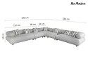 MaMaison sofa narożna ogrodowa ALEXANDER szara (poduszki i pokrowiec w zestawie)