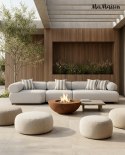 MaMaison sofa ogrodowa ALEXANDER szara (poduszki i pokrowiec w zestawie)