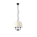 Pasteri lampa wisząca czarny matowy 3x40w e14 abażur beżowy