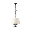 Pasteri lampa wisząca czarny matowy 4x40w e14 abażur beżowy