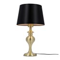 Prima gold lampa gabinetowa złoty satynowy 1x60w e27 abażur czarny