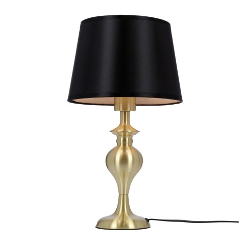 Prima gold lampa gabinetowa złoty satynowy 1x60w e27 abażur czarny