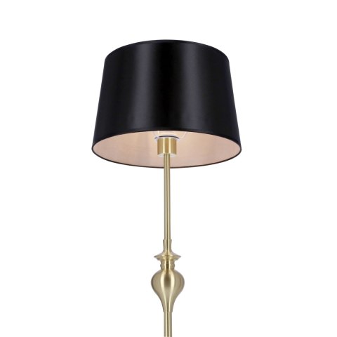 Prima gold lampa podłogowa złoty satynowy 1x60w e27 abażur czarny