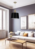Prima gold lampa wisząca złoty satynowy 1x60w e27 abażur czarny