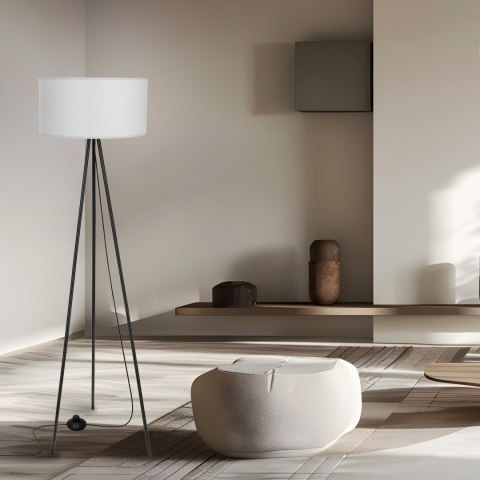 SHANTI lampa pod³ogowa czarny 1x40W E27 aba¿ur szary
