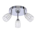 Shiba lampa sufitowa plafon chromowy 3x15w g9 klosz bezbarwny