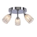 Shiba lampa sufitowa plafon chromowy 3x15w g9 klosz bezbarwny