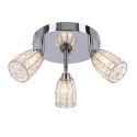 Shiba lampa sufitowa plafon chromowy 3x15w g9 klosz bezbarwny