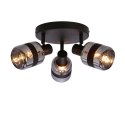 YUKI LAMPA PLAFON CZARNY MATOWY 3X15W E14 KLOSZ DYMIONY