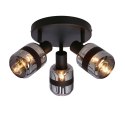 YUKI LAMPA PLAFON CZARNY MATOWY 3X15W E14 KLOSZ DYMIONY