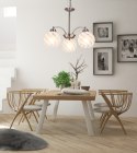 Baida lampa wisząca satynowy 3x60w e27 klosz matowo transparentny