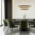 Lampa wisząca FROZI w stylu glamour - czarny klosz z kryształkami - nowoczesny żyrandol LED do luksusowego salonu