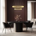 Lampa wisząca FROZI w stylu glamour - czarny klosz z kryształkami - nowoczesny żyrandol LED do luksusowego salonu