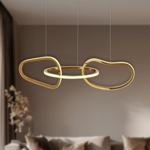 Lampa wisząca ANNELI elegancka - złota nieregularna forma 125 cm - designerska lampa salonu i jadalni LED 3000K