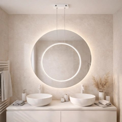 Lampa wisząca Ledowe Okręgi No.1 X 60cm biała 4k ściemnialne