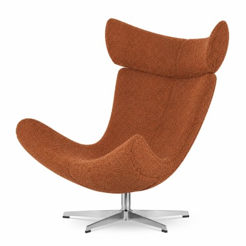 Fotel Larvik styl industrialny do salonu obrotowy w tkaninie Egon Fabb Brązowy (Egon 42) Fabb