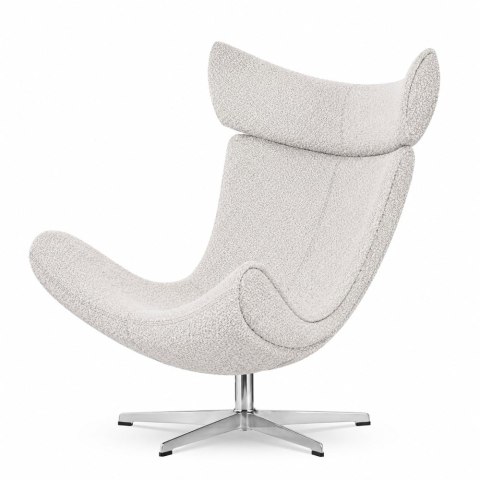Fotel Larvik styl industrialny do salonu obrotowy w tkaninie Egon Fabb Ciepły beżowy (Egon 25) Fabb