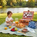 Kosz piknikowy z zastawą dla 4 osób wiklinowy ( Rozmiar: uniwersalny )