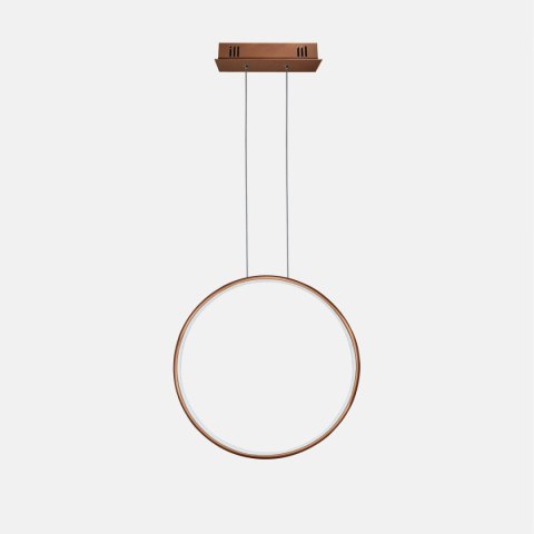 Lampa wisząca Ledowe Okręgi No.1 X 40cm 4k miedziana ściemnialna