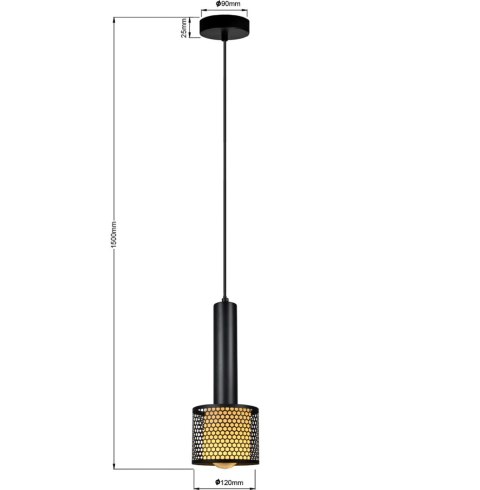 Light Prestige Lampa wisząca Amo czarna 1xE27