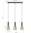 Light Prestige Lampa wisząca Amo czarno-złota 3xE27